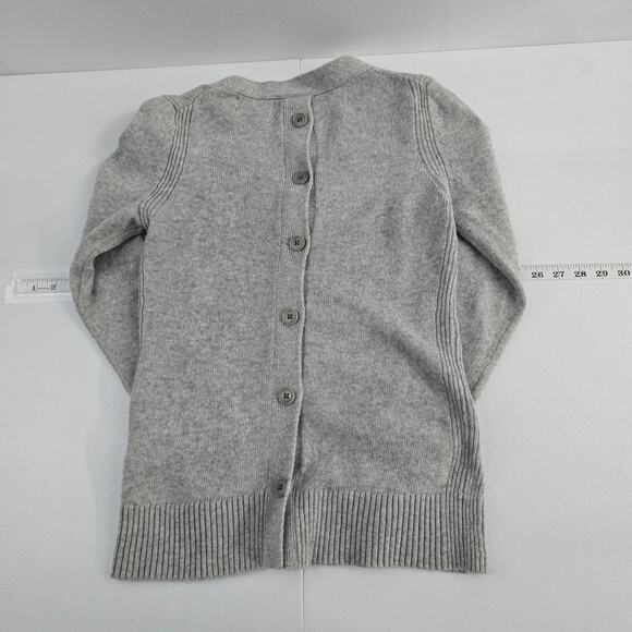 Banana Republic Women’s Sweater S Filpucci Gray Button-Back V-Neck Wool Cashmere - Picture 2 of 9